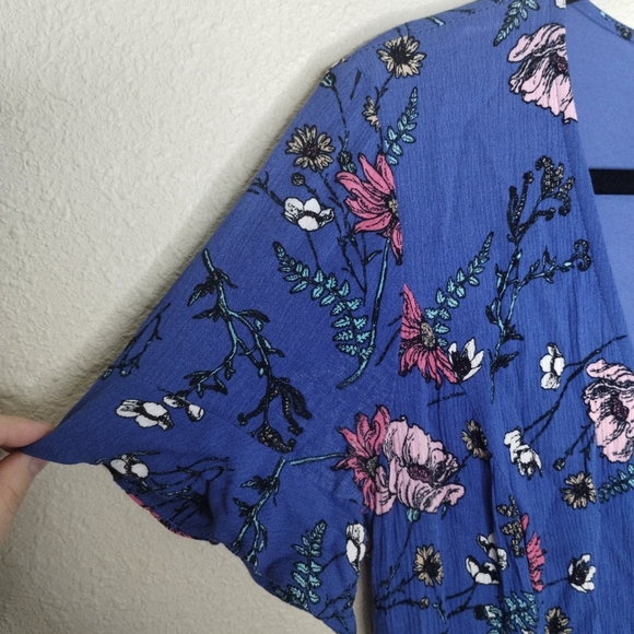 Lulu’s Botanical Bounty Blue Floral Print Skater Dress Size XL - Picture 3 of 6